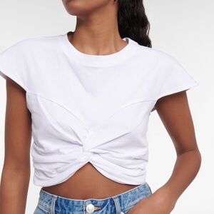 Isabel Marant White Zineae Cropped Shirt sz L